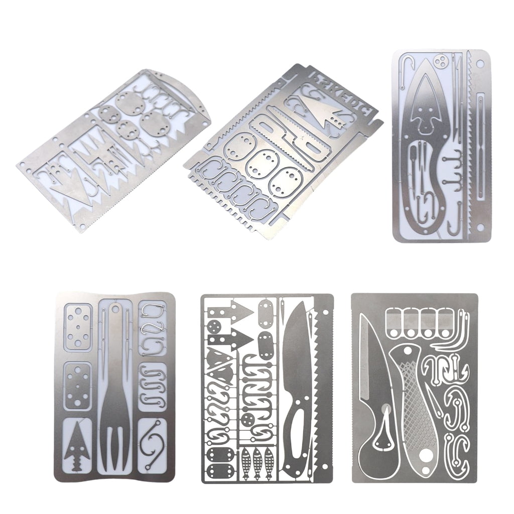 Stainless Steels Fishing Hook Card Outdoor Survivals Multitool Card Survivals Gear