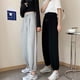 thumbnail image 3 of Pantalón deportivo gris para mujer, artículo de otoño, forro de lana informal negro, pantalón deportivo de primavera., 3 of 5