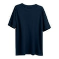 thumbnail image 4 of Gytharion Plus Size T-Shirts for Women Summer Solid Casual Round Neck Pullover Shirts Loose Comfy Short Sleeve Basic Tee Tops, 4 of 4