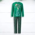 thumbnail image 1 of Traje de diario casual con patrón de árbol de Navidad de cuello redondo familiar Traje de pantalón largo verde FLhrweasw Para estrenar, 1 of 7