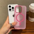 thumbnail image 4 of Matte Candy Magnetic Wireless Charging Transparent Case For iPhone 16 15 13 12 11 14 Pro Max Plus For Magsafe Shockproof Cover Blue For iPhone 12, 4 of 6