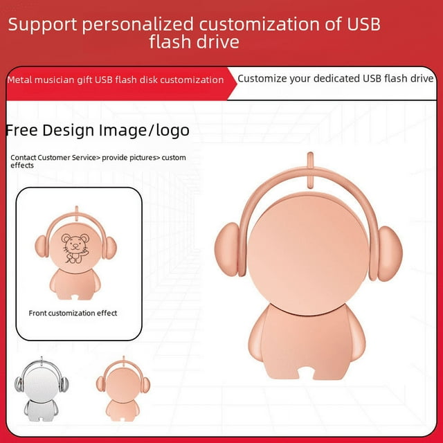 Creative Car Musician U Disk Mobile Phone Computer Cartoon High Speed USB Gift Metal U Disk,Strong sense of design.