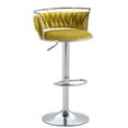 thumbnail image 3 of Lumibee Velvet Swivel Adjustable Bar Stools with Footrest Set of 2 0live Drab Silver 2Set, 3 of 4