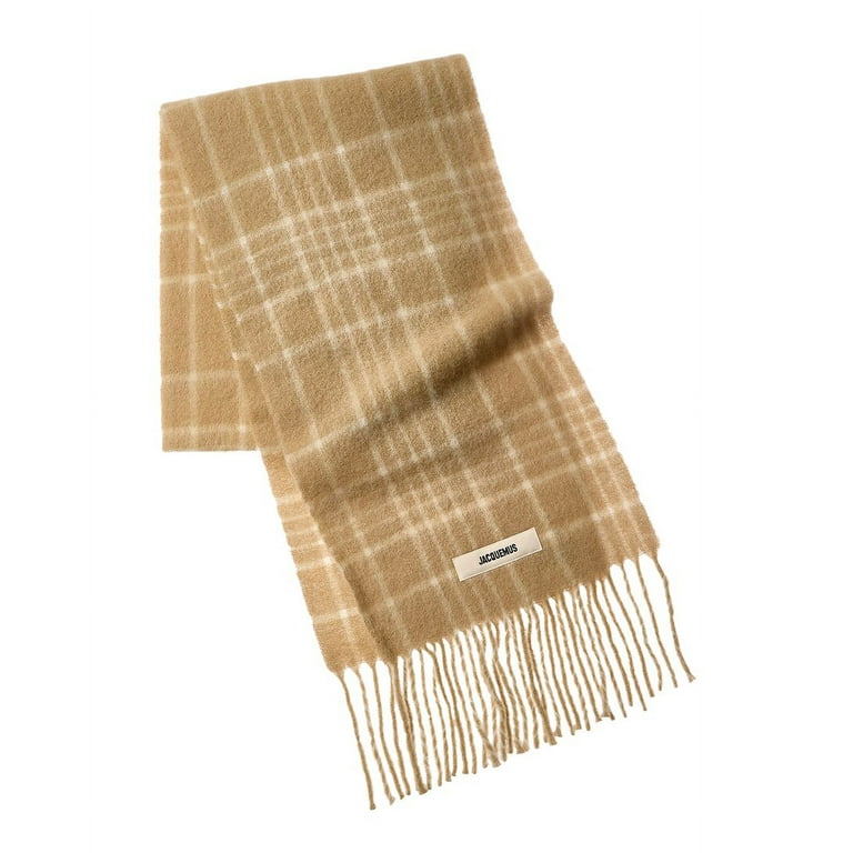 Jacquemus L'echarpe Carro Mohair & Wool-Blend Scarf, Beige Jacquemus L'echarpe Carro Mohair & Wool-Blend Scarf, Beige