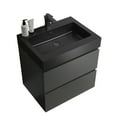 thumbnail image 5 of 24" Gray Bathroom Vanity with Sink, Large Storage Wall Mounted Floating Bathroom Vanity for Modern Bathroom, One-Piece Black Sink Basin without Drain and Faucet, 5 of 8