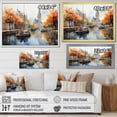thumbnail image 4 of Designart "Orange Canal expressionistic Canal Loose" Canals Floater Framed Canvas Print, 4 of 7