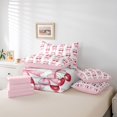 thumbnail image 6 of Homewish Kawaii Sweet Cherries 7-Piece Twin Bedding Sets,Girl Bowknot Ribbon Bedding Comforter Set,Pink White Red Sheet Sets For Girl Teens,Super Cozy Room Decor Reversible, 6 of 8