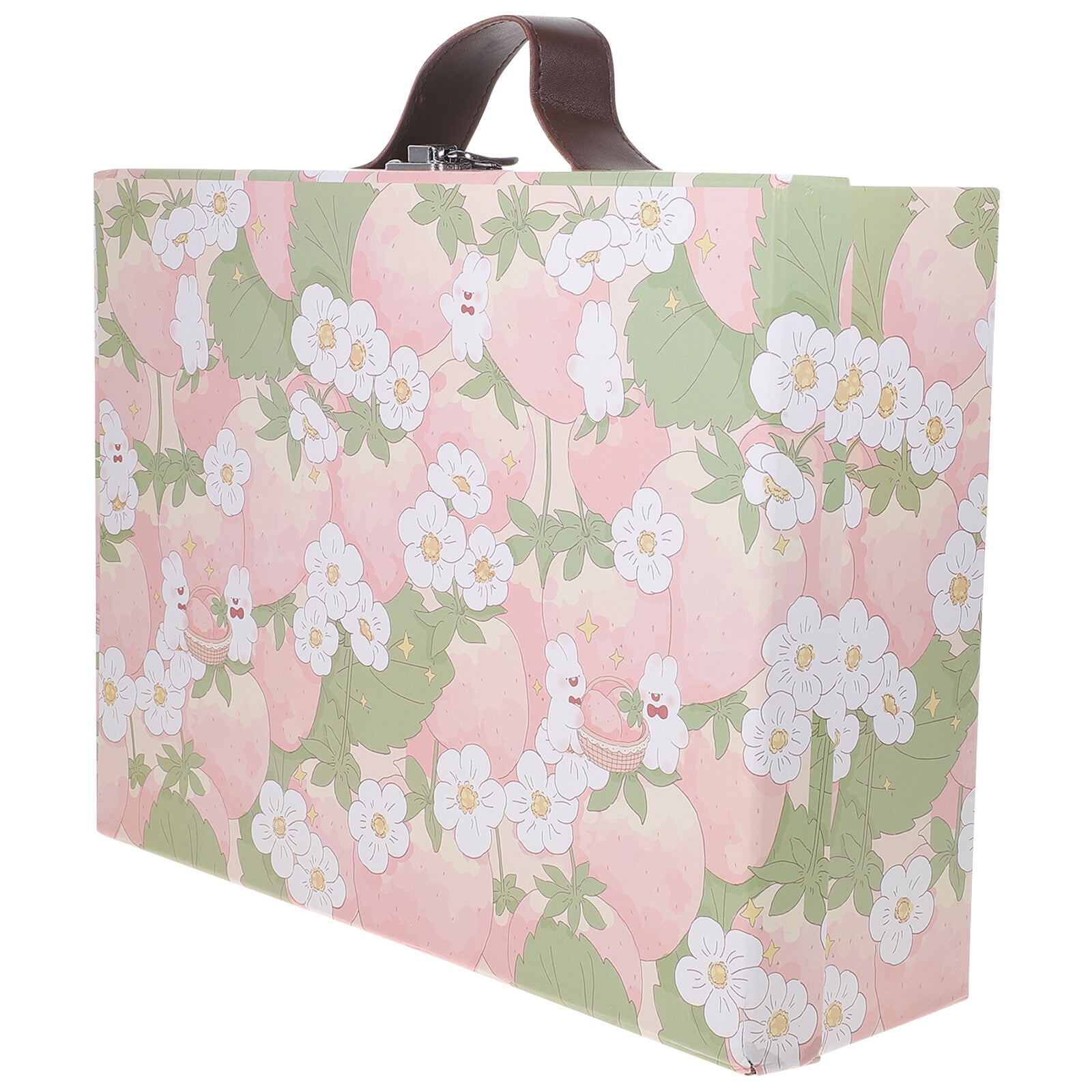 Pattern Suitcase Decorative Storage Cardboard Boxes With Handle