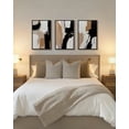 thumbnail image 2 of SHENIFY Large 24x36in3pcs Natural Framed Black Abstract Shapes Canvas Wall Art Minimalist Graffiti Pastel Wall Decor Modern Illustration Art Painting Home Decor, 2 of 8