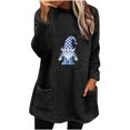thumbnail image 3 of Aboser Christmas Fuzzy Pullover for Women Warm Fleece Tunic Sweatshirt Funny Xmas Gnomes Print Holiday Shirts Winter Fluffy Plush Loungewear with Pockets, 3 of 5