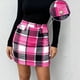 thumbnail image 1 of TaTaai Women Fashion High Waist Check Print Slim Pencil Skirt Button Decor Fake Pockets Zipper Closure Casual Comfortable Skirt for Daily Outfits Gift, 1 of 5