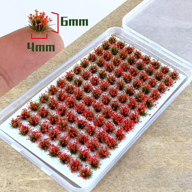 pitrice Artificial DIY Miniature Flower Cluster Model for Decoration Red
