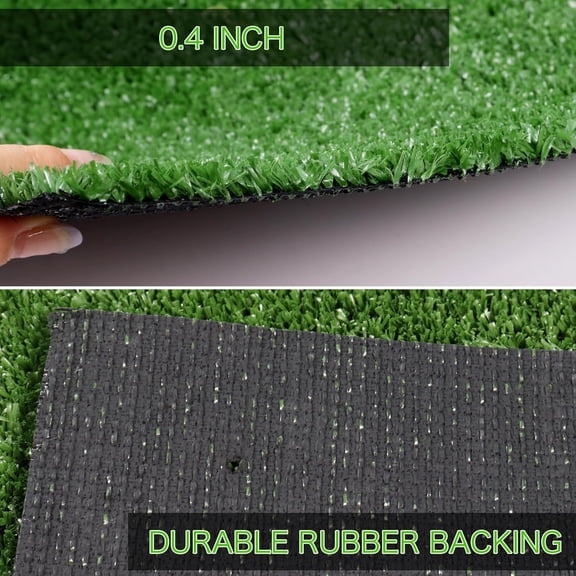 AYOHA Artificial Grass Turf 4FT 10INx8FT, Fake Faux Grass Turf with Drainage Holes, 10MM Synthetic Grass Mat for Backyard Garden Lawn Landscape Balcony Decor, Available Custom Sizes