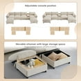 thumbnail image 4 of Modular Sectional Sofa U Shaped Chenille Couch 6-Seat Reclining Seating Arrangement with Movable Storage Ottomans Adjustable Console Hidden Cup Holders Wooden Shelf Flip Lid Compartment (Beige), 4 of 9