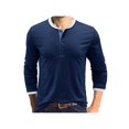 thumbnail image 1 of Sunloudy - Camisetas informales para hombre, cuello redondo, manga larga, cuello redondo, cierre de botones, escote Sunloudy S M L XL XXL, 1 of 4
