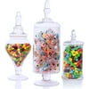 Glass Jars With Lids- Set Of 3 Jars For Candy Buffet - Jars For Bathroom, Candy Bar, Kitchen, Large