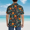 thumbnail image 6 of Balery Autumn with Pumpkins Print Men's Hawaiian Shirts Short Sleeve Beach Shirt Relaxed Fit Vacation Button Down Shirts-Small, 6 of 9