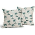 thumbnail image 5 of Teal Palm Tree Pillow Covers 18X18 Inch Set of 2 Coastal Tropical Plants Coconut Trees Decorative Pillow Cases Summer Beach Vintage Cushion Case Hawaiian Home Decor for Sofa Couch Outdoor, 5 of 6