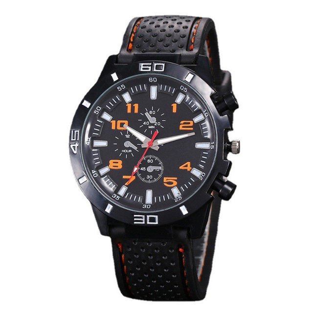 Reloj deportivo de moda Glue para hombre, correa de línea de coche, reloj de silicona para estudiantes
