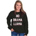 thumbnail image 3 of No Drama Llama Alpaca Chill Relaxed Unisex Plus Fleece Graphic Sweatshirt Brisco Brands 2X, 3 of 5