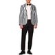 thumbnail image 2 of BLAZERS PARA HOMBRES INSPIRE CHIC Patrón a Rayas Cierre de Un Botón Solapa Notch Talla 2XL Negro Blanco, 2 of 6