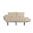 thumbnail image 2 of Fruits Futon Couch, Spring Daisy Blooms Fresh Strawberry Polka Dots Cheerful Life Cartoon Art, Daybed with Metal Frame Upholstered Sofa for Living Dorm, Loveseat, Pale Green Red, by Ambesonne, 2 of 4