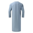 thumbnail image 5 of BADHUB Men's Big and Tall Linen Robes Long Sleeve Muslim Robe Button Up Side Split Kaftan Thobe with Pockets Sky Blue L, 5 of 5