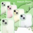 thumbnail image 7 of JETech Cute Case for iPhone 15 Plus 6.7-Inch, Wave Frame Curly Shape Shockproof Phone Cover for Women and Girls, Clear Hard PC Back (Green), 7 of 7