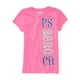 thumbnail image 1 of Aeropostale Girls Glitter Logo Camiseta gráfica, rosa, 4, 1 of 1