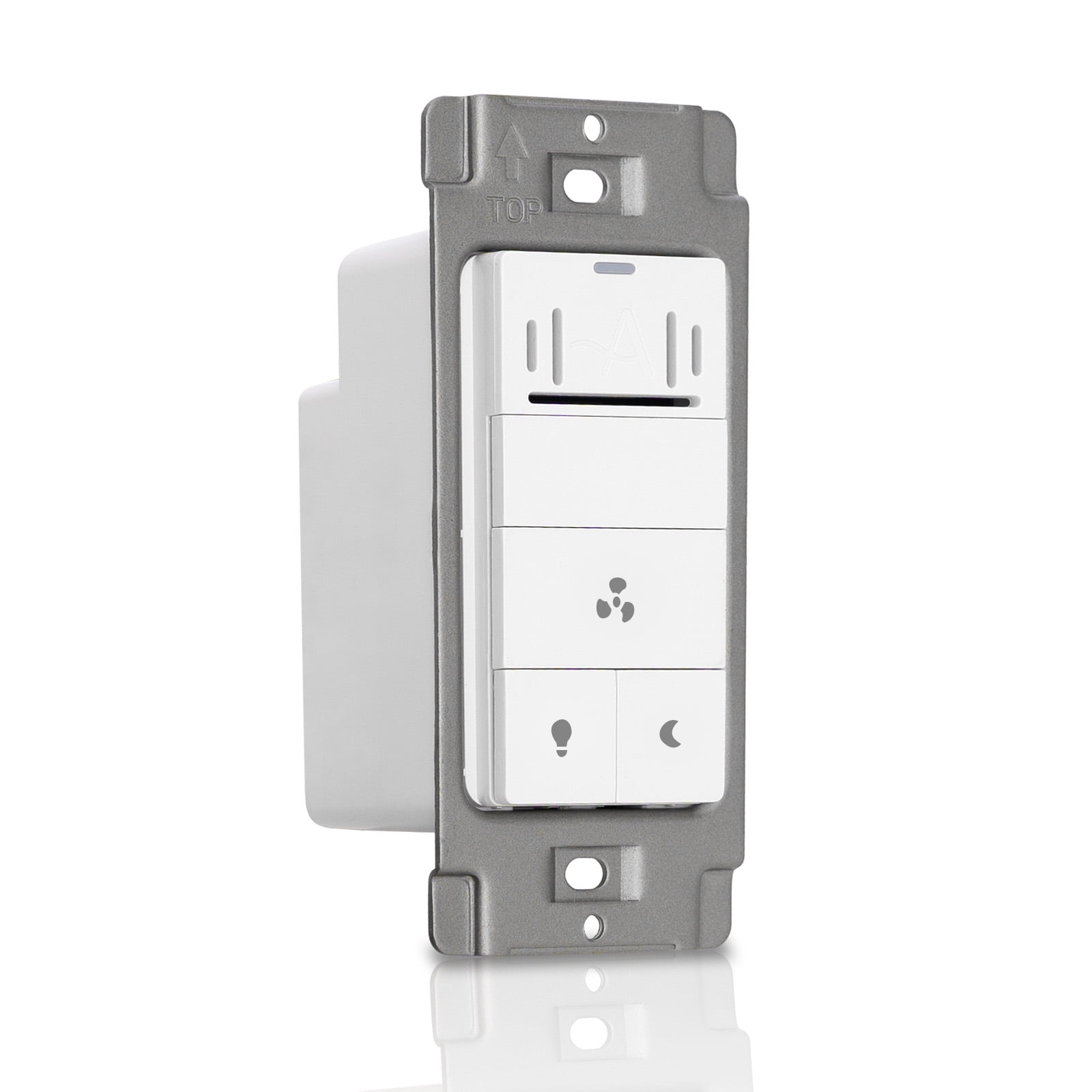 Akicon Humidity Sensor Switch for Bathroom Fan, Ventilation, LED Night Light, Air Moisture Control, Timer, UL Listed, White
