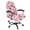 Pink Strawberry Floral, variant on POLERO Mushroom Flowers Pattern Office Swivel Chair Cover, Soft High Back Chair Slipcover Washable All-in-One Rotating Chair Slipcovers for Home