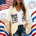 thumbnail image 2 of JULMCOMO 4th of July Lightweight Cardigans for Women Red White Blue Half Sleeve Patriotic Kimono Cover Ups Summer Tops Khaki S, 2 of 6
