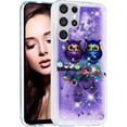 thumbnail image 2 of Glitter Case for Samsung S24 Ultra, Galaxy S24 Ultra Liquid Case Cute Pink Moving Liquid Floating Sparkle Girls Women Clear Soft TPU Protective Cover for Samsung Galaxy S24 Ultra Couple Owls, 2 of 12