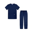 thumbnail image 1 of Sivvan Unisex Classic Scrub Set V-neck Top/Drawstring Pants Available in 12 Solid Colors, 1 of 4