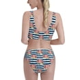 thumbnail image 3 of Picia Popcorn On Blue Lines Women's High Waisted Bikini Scoop Neck Swimsuit Two Pieces Bathing Suit-Medium, 3 of 8