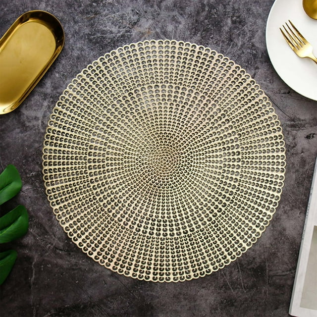 JWshufel Polyvinyl Chloride Leather Placemats Set Non Slip Easy Clean Kitchen Table Mats Heat Insulation Double Thickened Decorative Centerpiece Suit for Desserts Cafes Parties Weddings