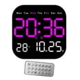 thumbnail image 3 of Reloj despertador digital con calendario y ajuste de brillo de 10 niveles. Configuración de alarma. Rosa, 3 of 9