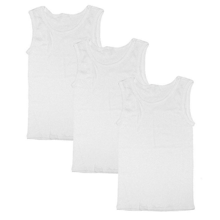 3-Pack Men's A-Shirt Tank Top (Small, Black, Grey, White) 