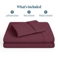 thumbnail image 3 of Bare Home Premium 1800 Collection 3-Piece Bed Sheet Set, Twin-XL, Burgundy, 3 of 11