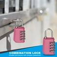 thumbnail image 4 of Uxcell Combination Lock, 4 Digit Padlock Combination Outdoor Waterproof Locker Lock for Gym Luggage Home Sport Hasp Storage Pink, 4 of 7