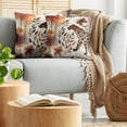 thumbnail image 5 of Ambesonne Leopard Throw Pillow Cover 2 Pack, Wild Autumn Woodland Art, 18", Burnt Sienna Amber and Grey, 5 of 7