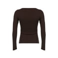 thumbnail image 5 of Women's Fairy Grunge Long Sleeve Knit Tops, Y2K Lace Patchwork Neck Shirt Bowknot Slim-Fit Pullover Aesthetic Bottom Tops, 5 of 6
