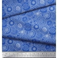 thumbnail image 3 of Soimoi Blue Rayon Fabric Artistic Flower Mandala Decor Fabric Printed Yard 42 Inch Wide, 3 of 3