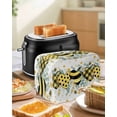 thumbnail image 4 of Summer Bee Love Toaster Cover 2 Slice, Small Kitchen Appliance Covers, Daisy Floral Eucalyptus Leaves Rustic Toaster Oven Cover with Loop, Bread Machine Cover Polyester Dust Cover Protection, 4 of 4