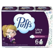 Puffs Ultra Soft Facial Tissues, 6 Cube Boxes, 72 Facial Tissues Per Box
