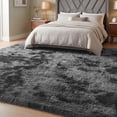 thumbnail image 4 of Nefoso Shag Area Rug, 8ft x 10ft Soft Fluffy Tie-Dye Area Rugs for Living Room Bedroom Decor Carpet, Dark Gray, 4 of 13