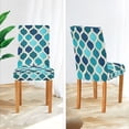thumbnail image 3 of Yayeee 2 Pack Dining Chair Covers Stretch Parson Chairs Slipcovers Seat Protector, Blue Geometric Pattern, 3 of 6