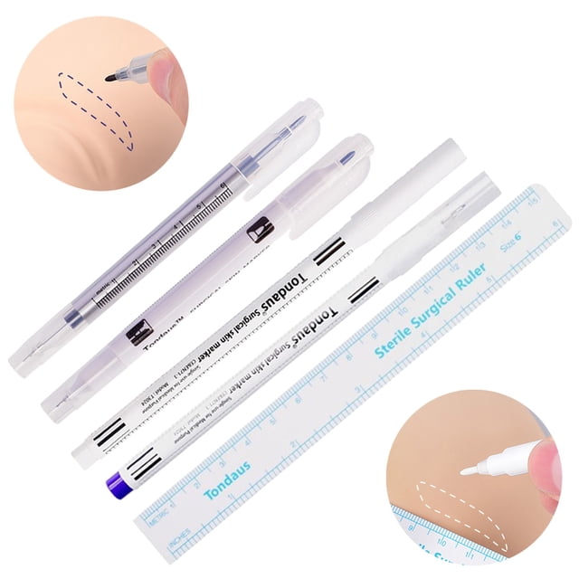 1pcs White Surgical Eyebrow Tattoo Skin Marker Pen Tools Microblading Accessories Tattoo Marker Pen Permanent MakeupSilver-Purple 2Head He Qiyong unisex