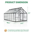 thumbnail image 4 of MUCHANT 8x14 FT Greenhouse for Outdoors, Walk-in Large Aluminum Frame Greenhouse with Quick Setup Structure and Roof Vent for Garden Backyard, Black, 4 of 7