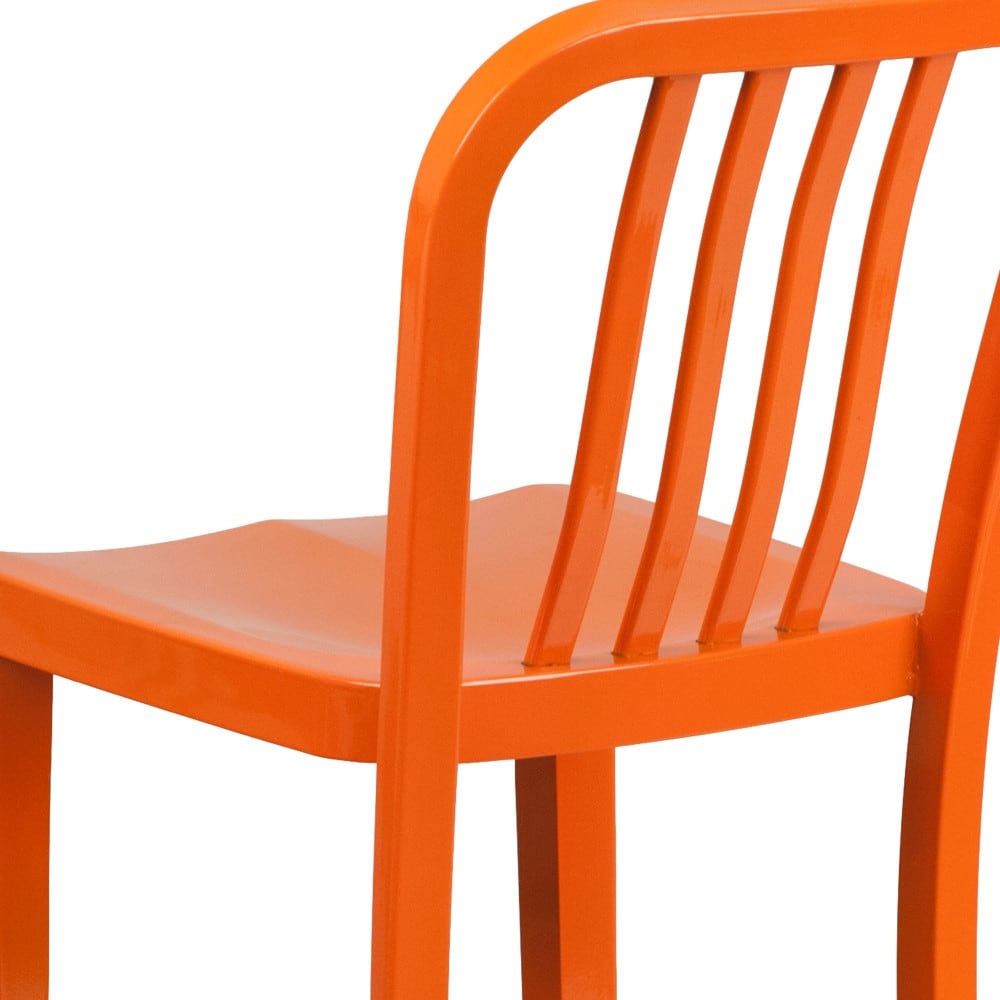 Flash Furniture 2 Pack 30'' High Metal Indoor-Outdoor Barstool with Vertical Slat Back Orange - image 4 of 5